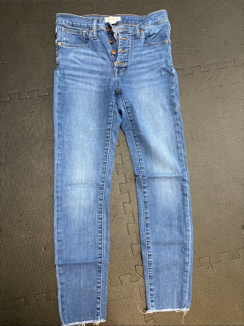 Madewell Medium Blue Button-Fly Skinny Jeans